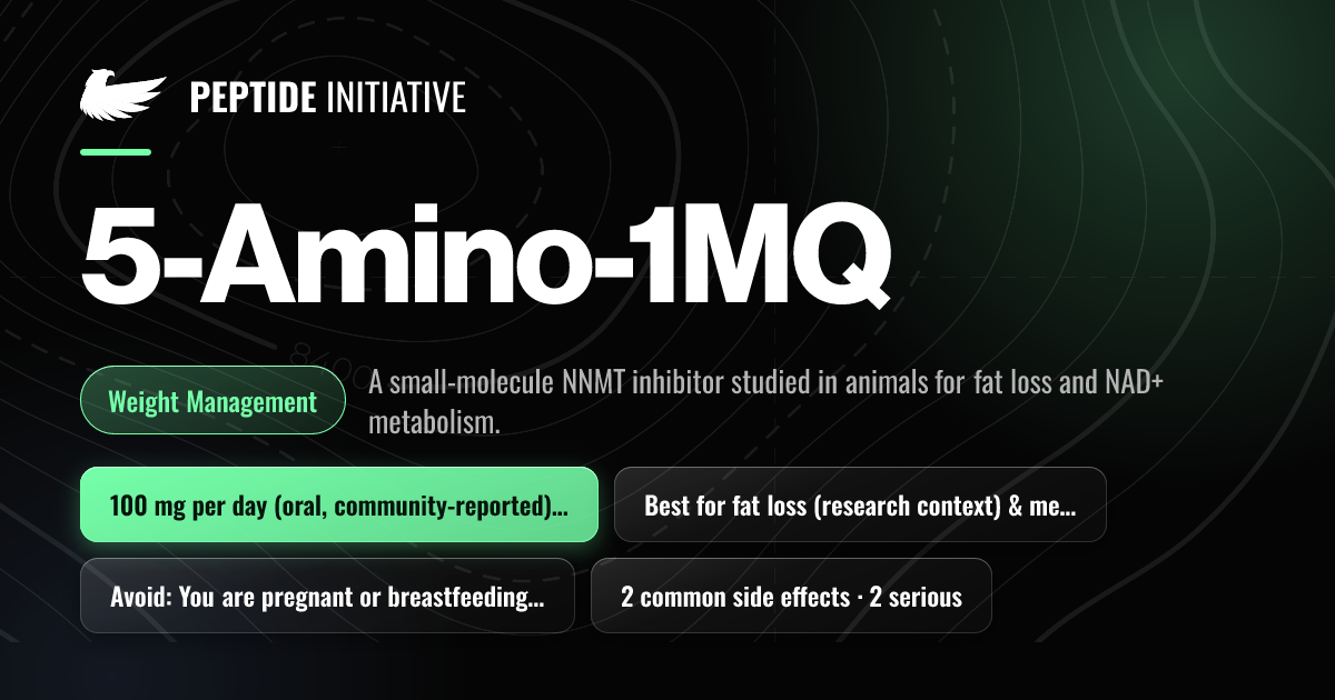 5 amino 1mq dosage for metabolism fat loss 5-Amino-1MQ Dosing, Need to Know Information, Safety,… Size:10 mL (1000 mcg / mL) how many b12 injections NNMT Inhibitor